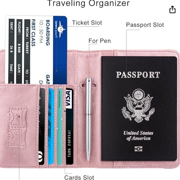 WALNEW Passport Holder for Travel, RFID Passport Cover Wallet, NWT - Picture 3 of 10